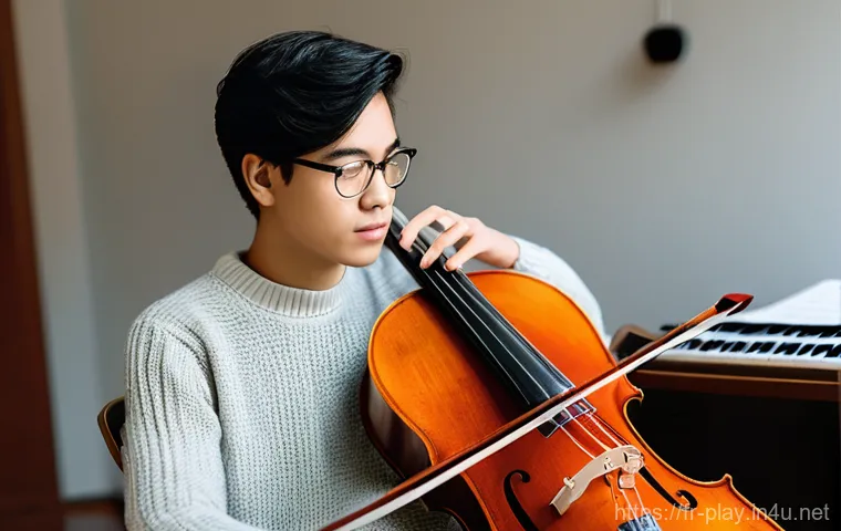 연주가 시험 고득점 비법 - **Prompt 2: Deep Musical Interpretation and Storytelling**
    "A male violinist, passionately playi...